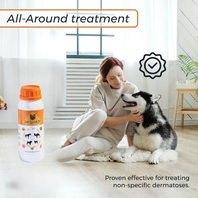 Tratamiento para pulgas y garrapatas con lima y azufre para perros y gatos con picazón y piel seca (botella de 16 onzas líquidas)