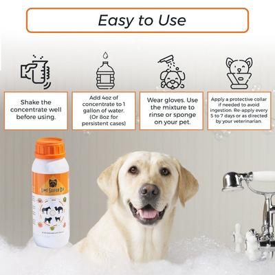 Tratamiento para pulgas y garrapatas con lima y azufre para perros y gatos con picazón y piel seca (botella de 16 onzas líquidas)