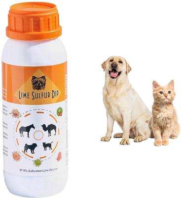 Tratamiento para pulgas y garrapatas con lima y azufre para perros y gatos con picazón y piel seca (botella de 16 onzas líquidas)