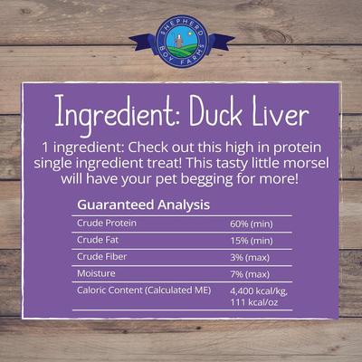 Duck Liver Freeze-Dried Dog & Cat Treats, 8-oz bag