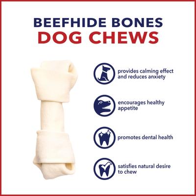 Beefhide 4 to 5-inch Natural Flavored Dog Bones, 22 count