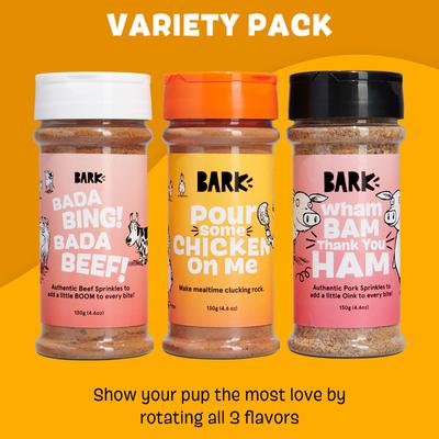 Beef, Chicken, & Pork Variety Pack High Protein Limited Ingredient Dry Dog Food Topper, 4.6-oz bottle, 3 count
