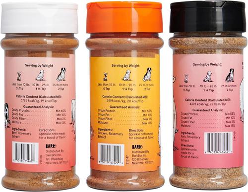 Beef, Chicken, & Pork Variety Pack High Protein Limited Ingredient Dry Dog Food Topper, 4.6-oz bottle, 3 count