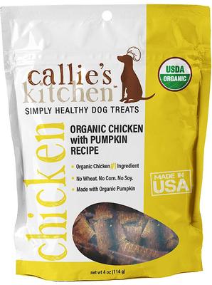 Organic Chicken & Pumpkin Recipe Dog Treats, 4-oz bag