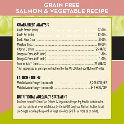 Natural Grain-Free Salmon & Vegetables Formula All Life Stages Dry Dog Food, 24-lb bag