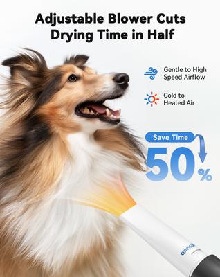 Pet Grooming Vacuum, Adjustable Blow Dryer & Clipper Grooming Kit