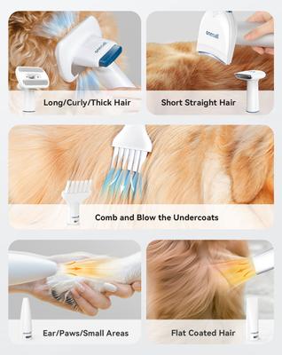 Pet Grooming Vacuum, Adjustable Blow Dryer & Clipper Grooming Kit