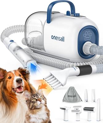 Pet Grooming Vacuum, Adjustable Blow Dryer & Clipper Grooming Kit
