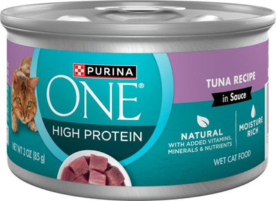 Natural Tuna in Sauce High Protein Wet Cat Food, 3-oz can, case of 24