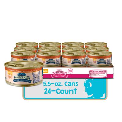 Wilderness Wild Delights Flaked Chicken & Turkey Grain-Free Canned Cat Food, 5.5-oz, case of 24