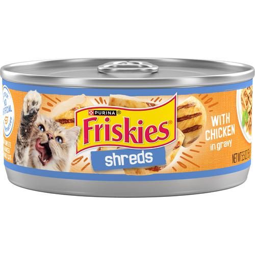 Comida enlatada para gatos Shreds in Gravy, paquete variado, lata de 5.5 oz, caja de 80