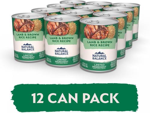 Limited Ingredient Lamb & Brown Rice Recipe Wet Dog Food, 13-oz can, case of 12