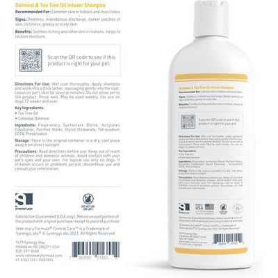 Champú con infusión de avena y aceite de árbol de té, botella de 16 onzas líquidas