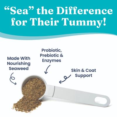 SeaMeal Probiotic Powder Digestive Support Food Topper Supplement for Dogs & Cats, 3.5-oz jar