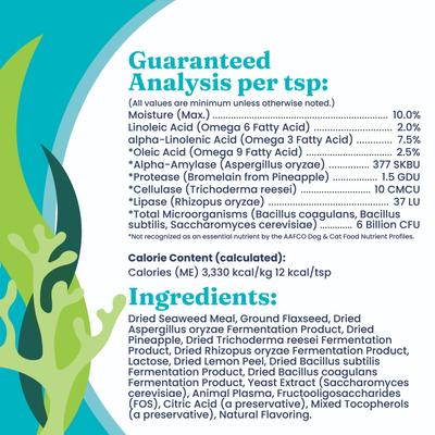 SeaMeal Probiotic Powder Digestive Support Food Topper Supplement for Dogs & Cats, 3.5-oz jar