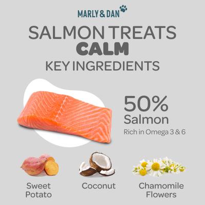 Healthy & Functional Salmon Dog Treats with Chamomile, Calming Recipe, 6oz bag