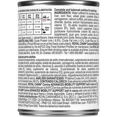 Alimento enlatado para perros con soporte de movilidad avanzado para adultos, 13.5 oz, caja de 24