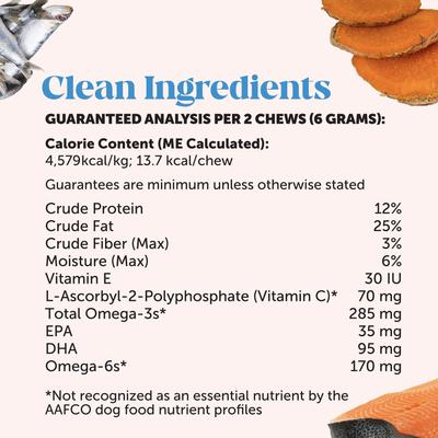 Skin Health Salmon Salmon Flavor Soft Chews Skin & Coat, Fish Oil Supplement for Dogs, 90-count