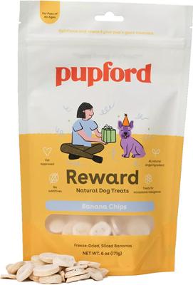Reward Banana Chips Natural Freeze-Dried Dog Treats, 6-oz bag