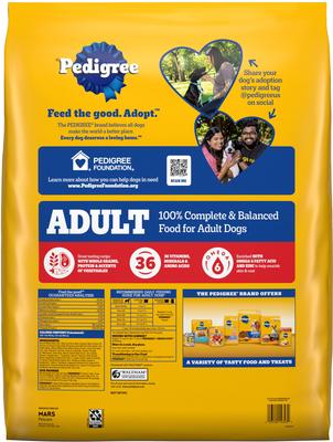 Paquete: Alimento seco para perros Pedigree Adult Complete Nutrition con sabor a carne a la parrilla y vegetales + Paquete variado de cortes a elección en salsa, alimento húmedo para perros adultos, bolsa de 3.5 oz, caja de 30