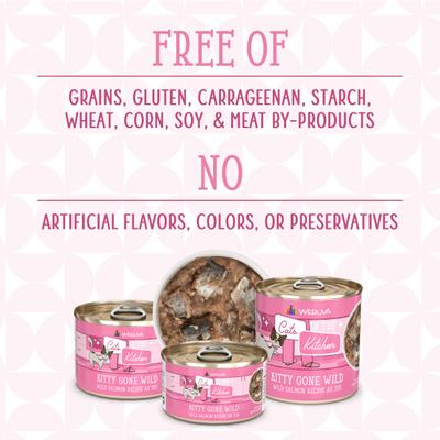 Cats in the Kitchen Kitty Gone Wild Salmon Au Jus Grain-Free Wet Cat Food, 6-oz, case of 24