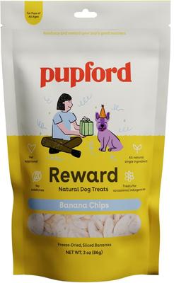 Reward Banana Chips Natural Freeze-Dried Dog Treats, 3-oz bag