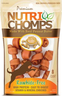Mini Peanut Butter Flavor Knots Dog Treats, 8 count