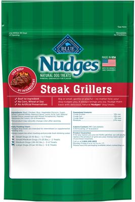 Nudges Holiday Grillers Beef Jerky Dog Treats, 5-oz bag