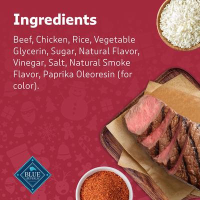 Nudges Holiday Grillers Beef Jerky Dog Treats, 5-oz bag