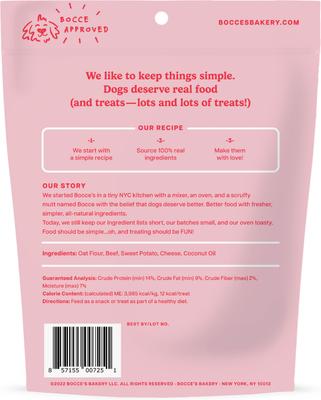 Burgers & Fries Beef, Sweet Potatoes & Cheese Dog Treats, 5-oz bag