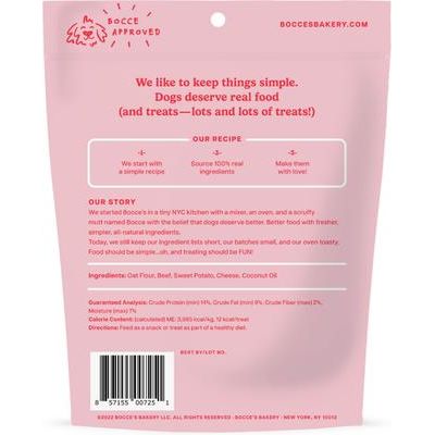 Hamburguesas y papas fritas, premios para perros con carne, batatas y queso, bolsa de 5 oz