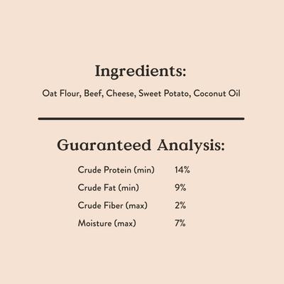 Burgers & Fries Beef, Sweet Potatoes & Cheese Dog Treats, 5-oz bag