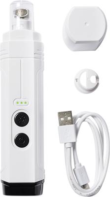 Rechargeable Cordless Cat & Dog 3-Speed Nail Grinder, White