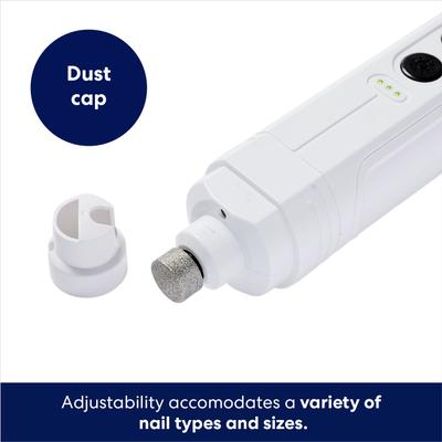 Rechargeable Cordless Cat & Dog 3-Speed Nail Grinder, White