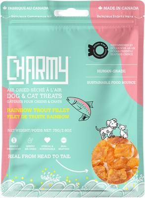 Filete de trucha arcoíris seco al aire, premios para perros y gatos, bolsa de 2.60 oz