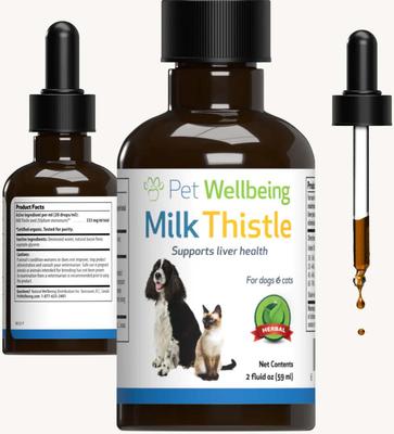 Milk Thistle Bacon Flavored Liquid Liver Supplement for Dogs & Cats, 2-oz bottle