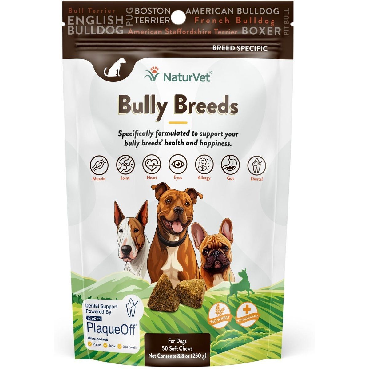 NaturVet Breed Specific Bully Breeds, 50 masticables