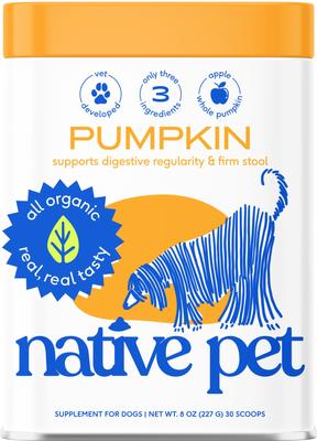 Organic Pumpkin Fiber Powder Digestive Supplement for Dogs, 8-oz
