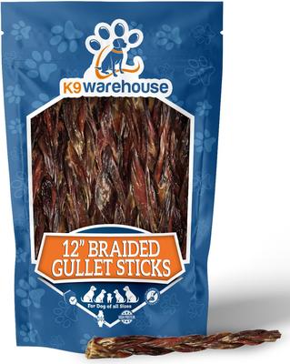 Braided Gullet 12-inch Beef Flavored Dog Chews, 2 count