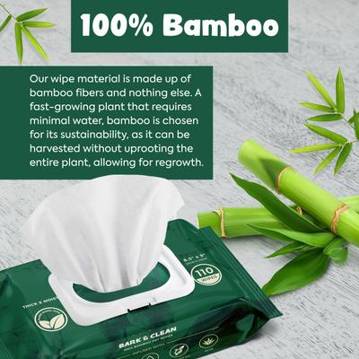 Bamboo Wipes with Aloe, Shea Butter & Coconut Oil Light Lavender Scent Dog & Cat Grooming Wipes, 110 count
