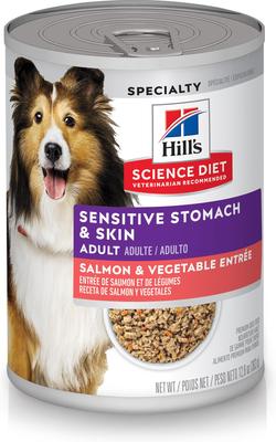 Bundle: Hill's Science Diet 7+ Beef & Barley Entree + Sensitive Stomach & Skin Salmon & Vegetable Entree Canned Dog Food