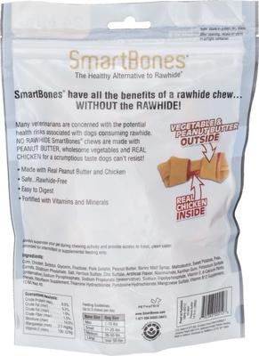 Bundle: Variety Pack - SmartBones Mini Chicken Chew Bones Dog Treats, Peanut Butter & Sweet Potato Flavors