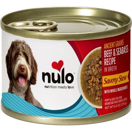 Nulo, Savory Stews Ancient Grains Chicken, Tilapia & Duck, Pollo + Tilapia + Pato + Calabaza + Quinoa Roja en Caldo, Cachorros y Adultos, 170 g × 8 latas