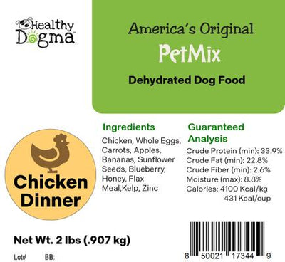 PetMix Chicken Dinner Freeze-Dried Supplemental Dog Food, 2-lb bag
