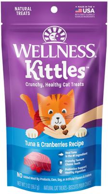 Bundle: Variety Pack - Wellness Kittles Natural Grain-Free Chicken & Cranberries Crunchy Cat Treats, 2-oz bag, Tuna & Cranberries & Salmon & Cranberries Flavors
