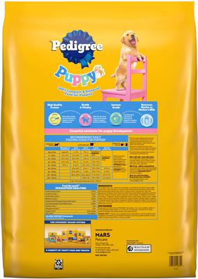 Paquete: Alimento seco Pedigree Puppy Growth & Protection con sabor a pollo y vegetales + Paquete variado de bocados para cachorros en salsa con carne de res y pollo en bolsitas de alimento húmedo para perros