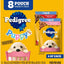 Paquete: Alimento seco Pedigree Puppy Growth & Protection con sabor a pollo y vegetales + Paquete variado de bocados para cachorros en salsa con carne de res y pollo en bolsitas de alimento húmedo para perros