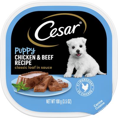 Puppy Classic Loaf in Sauce Chicken & Beef Recipe Small Breed Wet Dog Food Trays, 3.5-oz, case of 24