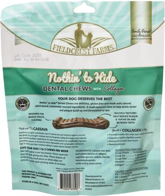 Nothin' to Hide Dental Wave Beef 5-in Dog Chews, 6 count