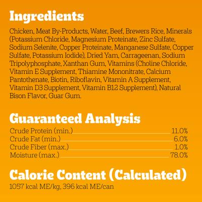 High Protein Adult Canned Soft Wet Dog Food, Chopped Beef & Bison Flavor, 13.2-oz can, case of 12